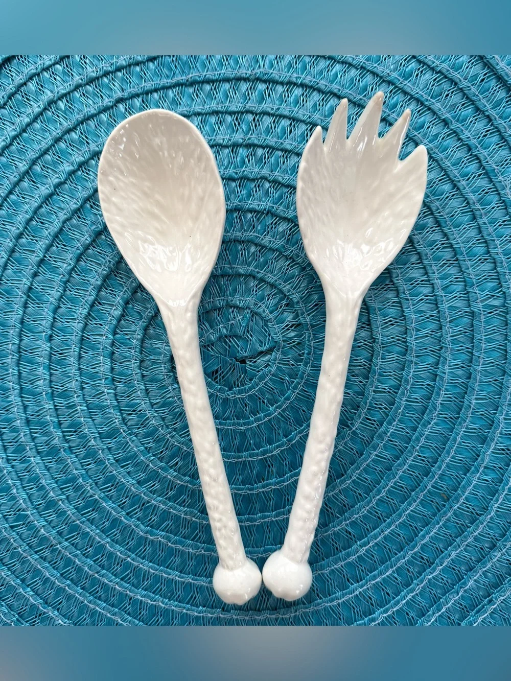 Ceramic Salad Serving Fork and Spoon